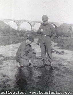 [11th Armored Division Belgium: Oscar & The Kid. Neuendorf, Belgium. Feb. 1945.]