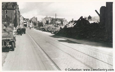 [Jeeps of 80th Infantry Division in Nurnberg, Germany]