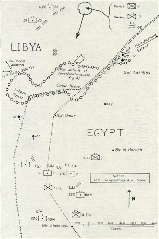 [Figure 9. British Troops Disposed for Attack on the Omars.]