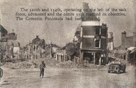 [35th Infantry: destroyed village in France]